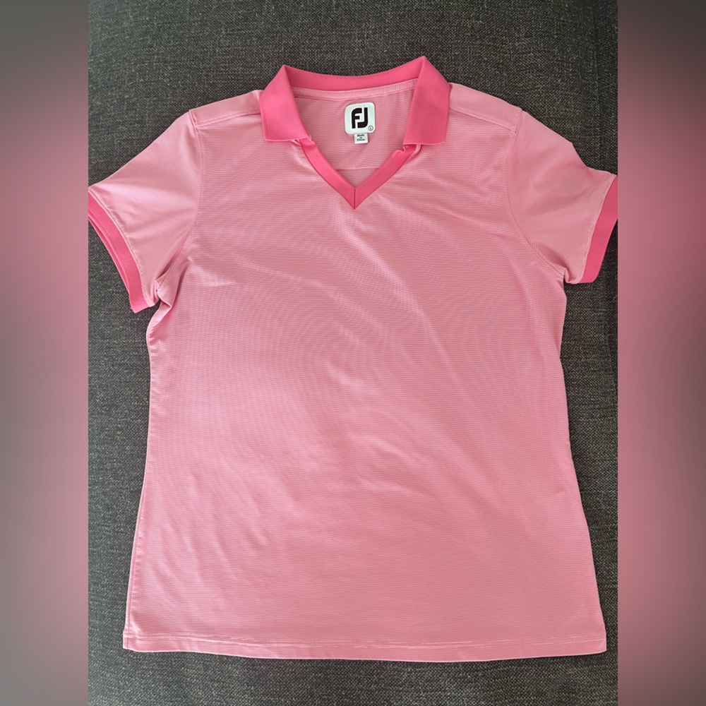 Ladies FJ Footjoy Pink Polo Golf Shirt